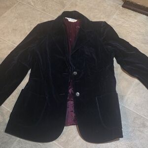 Velvet Blazer in Deep Blue